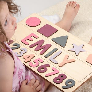 Personalized Name Puzzle | New Baby Gift | Wooden Toys | Baby Shower | Christmas Gifts for Kids | Wood Toddler | First Birthday Gift image 6