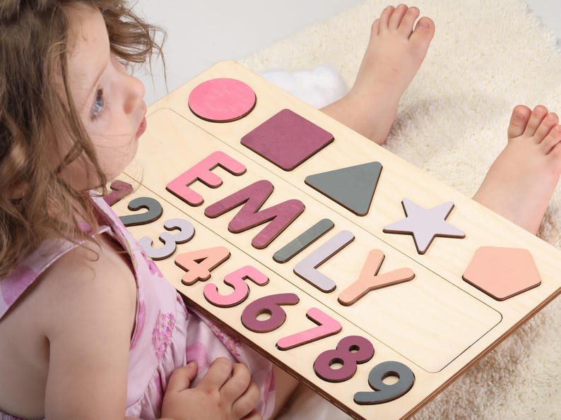 Personalized Name Puzzle | New Baby Gift | Wooden Toys | Baby Shower | Christmas Gifts for Kids | Wood Toddler | First Birthday Gift image 6