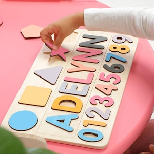 Personalized Name Puzzle | New Baby Gift | Wooden Toys | Baby Shower | Christmas Gifts for Kids | Wood Toddler | First Birthday Gift