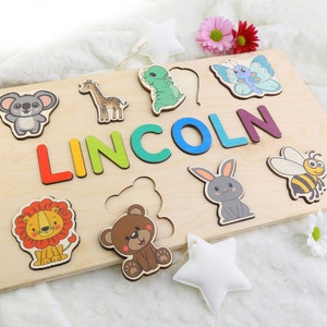 Wooden Name Puzzle by Playwood Name Puzzle Toddler Toys Baby Gifts Gift for Kids Christmas Present image 10