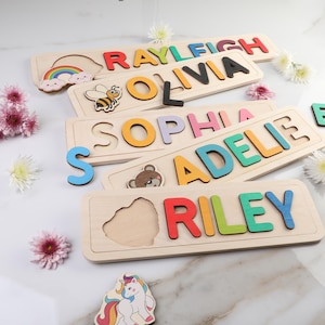 Wood Name Puzzle, Personalized Gift for Baby, Toddler Girl Gift, Wood Toy, First Birthday Gift, Girls Birthday Gift