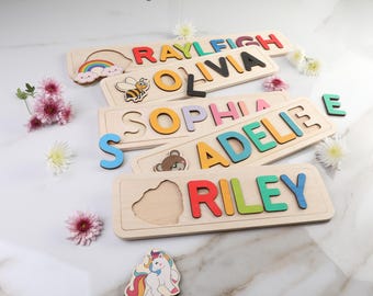 Wood Name Puzzle, Personalized Gift for Baby, Toddler Girl Gift, Wood Toy, First Birthday Gift, Girls Birthday Gift