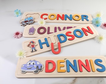 Wooden Name Puzzle by Playwood Name Puzzle | Toddler Toys | Baby Gifts | Gift for Kids | Christmas Present