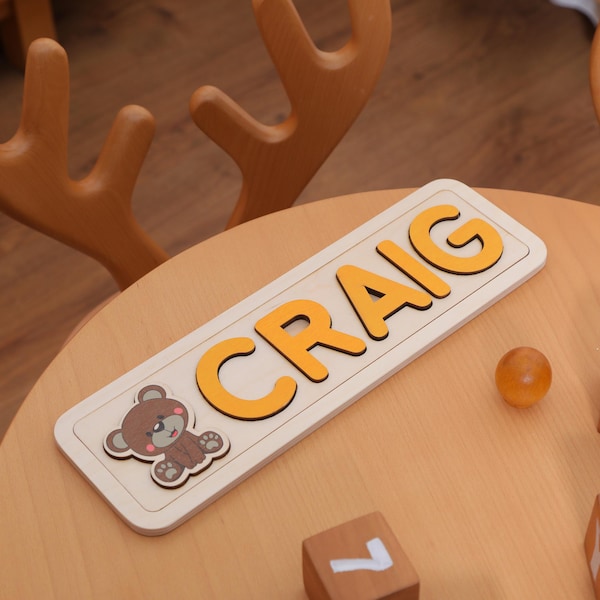 Easter Basket Stuffers, Easter Basket Name Puzzle, Wooden Name Puzzle by Playwood Name Puzzle | Toddler Toys | Baby Gifts | Gift for Kids