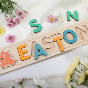 Easter Gift, Easter Gift For Baby Boy, Easter Gift For Toddler, Wooden Name Puzzle For Boys, Montessori Toy For Boys,