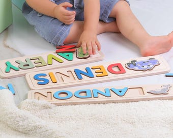 Wood Name Puzzle, Personalized Gift for Baby, Toddler Girl Gift, Wood Toy, First Birthday Gift, Girls Birthday Gift