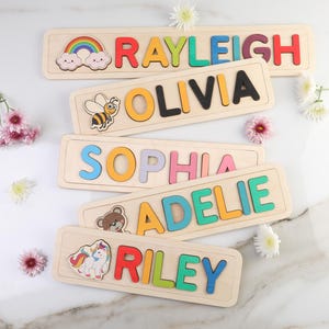 Wooden Name Puzzle, Christmas Gift for Kids, Name Puzzles for Toddlers, Montessori, First Birthday, Baby Shower Gift, Custom Name Puzzle