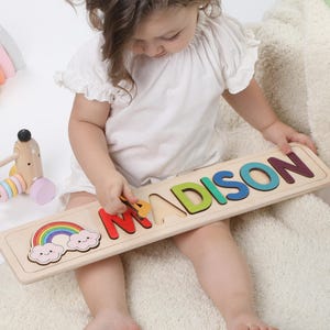 Kids Activity Puzzle, Wooden Personalized Name Puzzle, 1st Birthday, Gift Toys for Toddler
