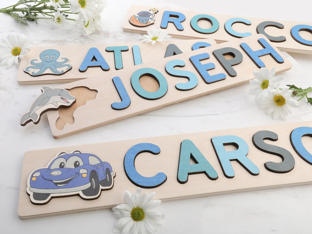 Personalized Toy Gifts Puzzle Piece Names Custom Wooden Baby Etsy