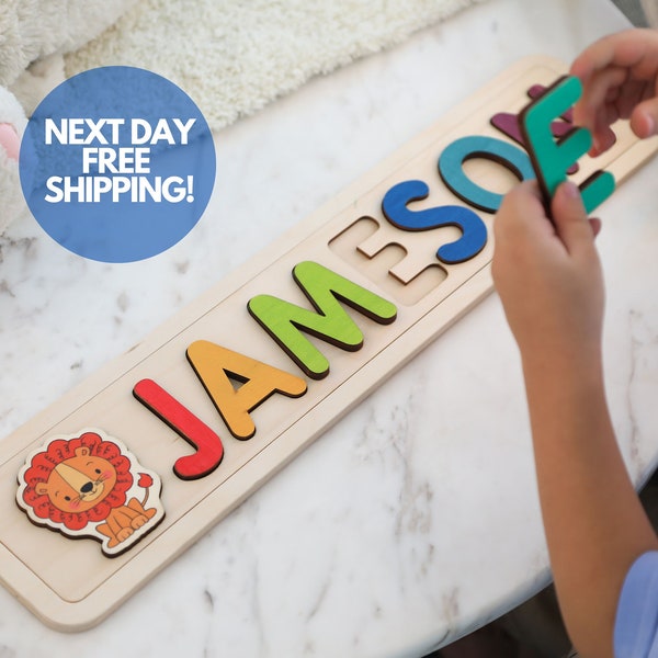 Personalized Name Puzzle , New Baby Gift, Wooden Toys, Baby Shower, Christmas Gifts for Kids, Wood Toddler Toys, First Birthday,Puzzle