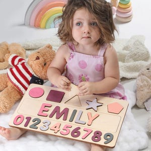 Personalized Name Puzzle | New Baby Gift | Wooden Toys | Baby Shower | Christmas Gifts for Kids | Wood Toddler | First Birthday Gift image 8