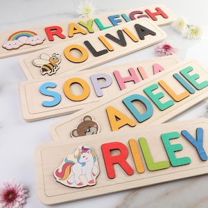 Personalized Name Puzzle, Wooden Name Puzzle by Playwood Name Puzzle | Toddler Toys | Baby Gifts | Gift for Kids | Christmas Present