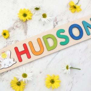 Easter Basket Stuffers, Easter Basket Name Puzzle, Wooden Name Puzzle by Playwood Name Puzzle, Toddler Toys, Baby Gift. Gift for Kids image 5