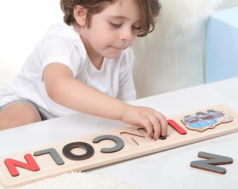 Toddler Gift, Baby Gift, Kids Gift, Personalized Name Puzzle,Wooden Name Puzzle, Personalized Gift for Kids, Toddler Toys, New Baby Gift,