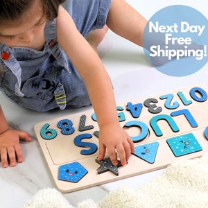 Personalized Wooden Name Puzzle 1st Baby Girl Boy Gift Birthday Toy for Toddler Kids Wooden Toys