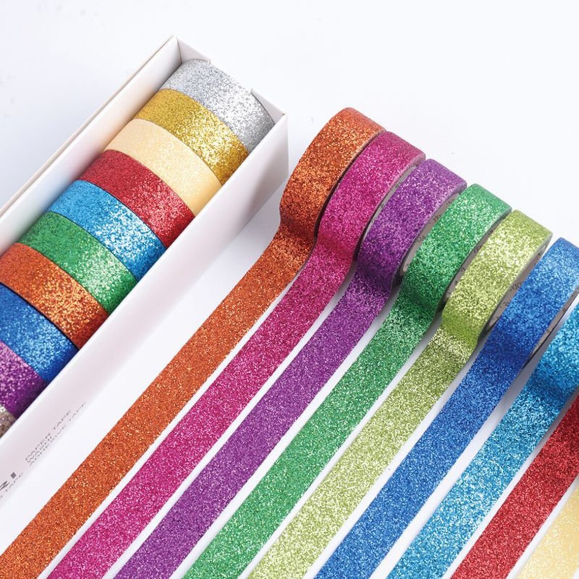Glitter Washi Tape Set of 12 Rolls Etsy