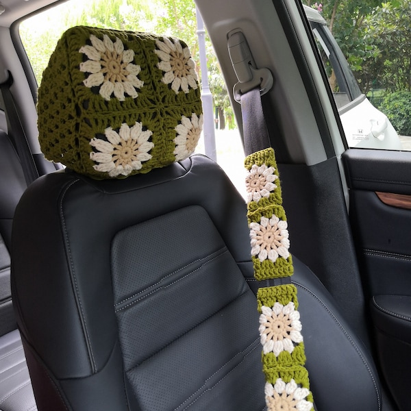 Crochet Car Headrest Cover Pattern Etsy