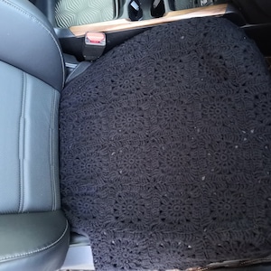 Car Seat Cover,Crochet Sunflower Seat covers,Car Front Seat Headrest Covers Car Accessories Gifts,Black color Car Interior Design, Car Decor