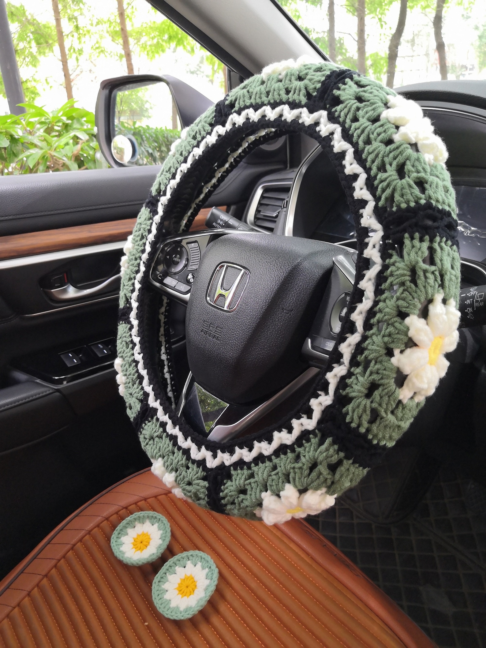 Crochet Daisy Steering Wheel Cover for Womencar Steering Etsy