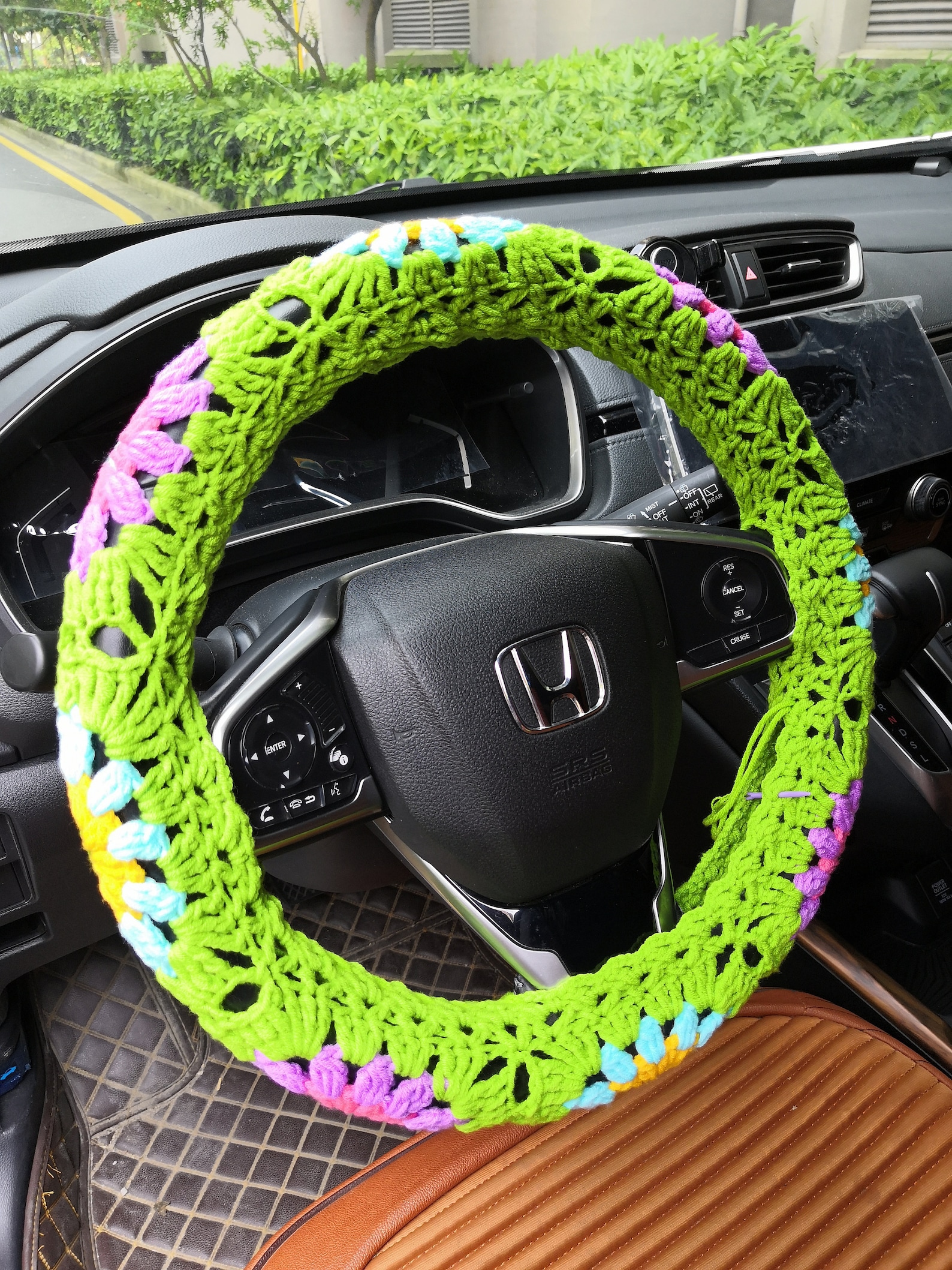 COLORFUL Steering wheel cover Crochet steering wheel cover | Etsy