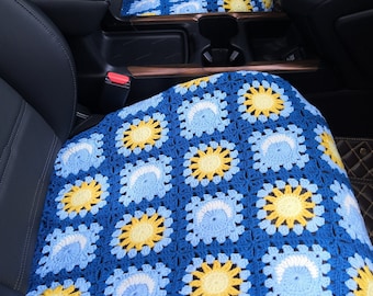 Coprisedili, Coprisedili per auto all'uncinetto, Coprisedili con sole e luna, Coprivolante Accessori per auto, Set di coprisedili per auto per uomo e donna