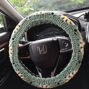 Steering Wheel Cover,Sunflower Steering Wheel Cover,Crochet Steering Wheel Cover,Steering Wheel Cover For Women,Cute Steering Wheel Cover image 3