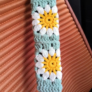 Steering Wheel Cover,Sunflower Steering Wheel Cover,Crochet Steering Wheel Cover,Steering Wheel Cover For Women,Cute Steering Wheel Cover E 1 belt cover