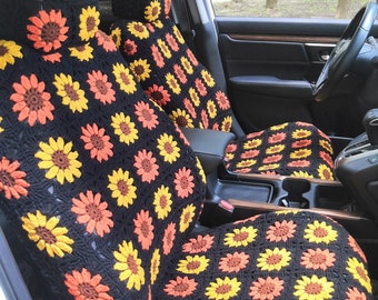 Sunflower Seat Covers 14-Piece Sunflower Car Accessories Set
