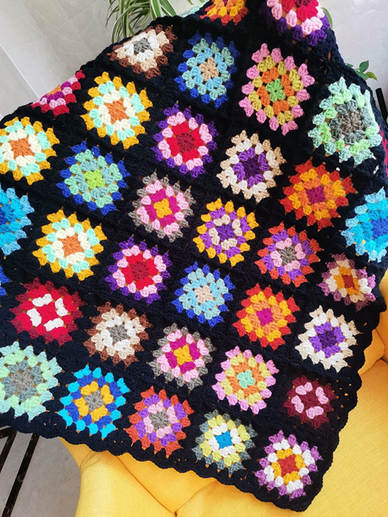 Sweet Continuous Granny Square Blanket crochet Baby Blanket Etsy