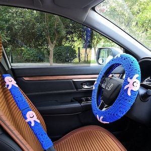 Car Steering Wheel Cover,Crochet 3D Octopus Steering Wheel Cover For Women,Cute Animal Steering Wheel Cover,Christmas gift,Halloween gift