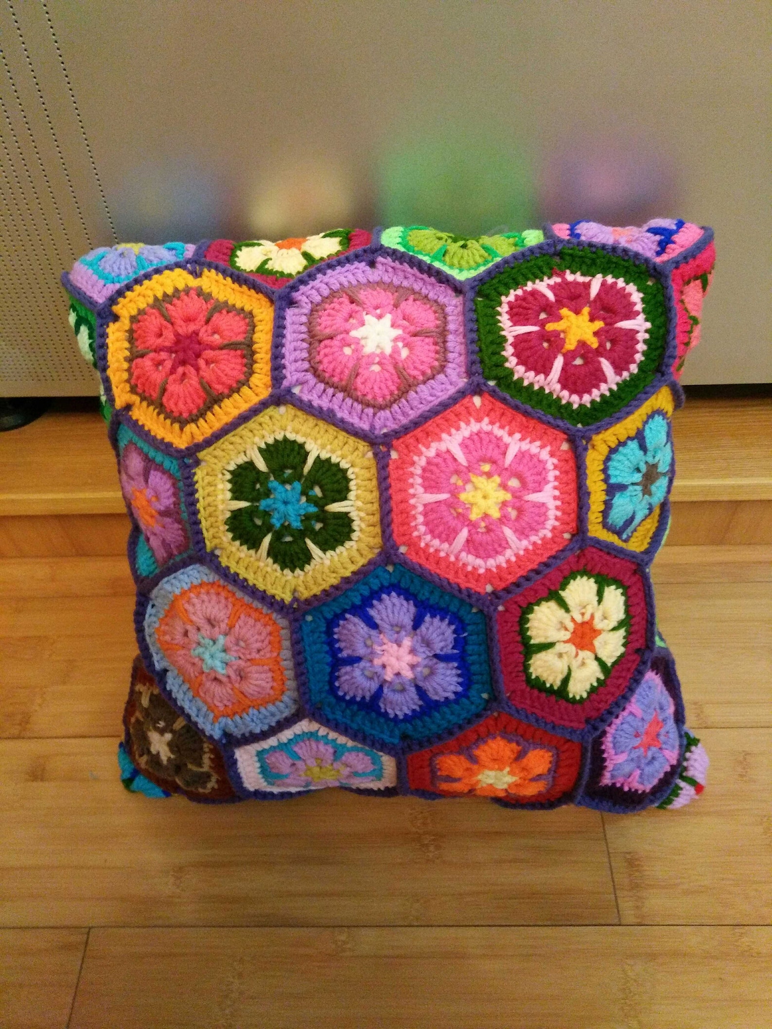 Handmade Crochet /granny Square Cushion Cover / Home Hecor / Etsy