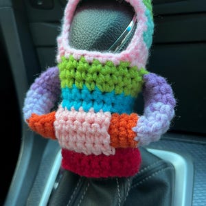 Crochet Gear Shift Hoodie,Shifter Knob Cover,Knit Shift Knob Hoodie,Car Shifter Hoodie,Mini Hoodies Sweatshirt,Colorful Shifter Hoodie Cover