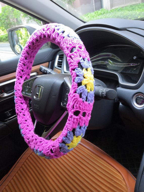 Sunflower Crochet Steering Wheel Cover 