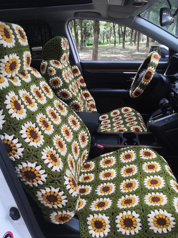 Sunflower seat covers and 2024 steering wheel cover