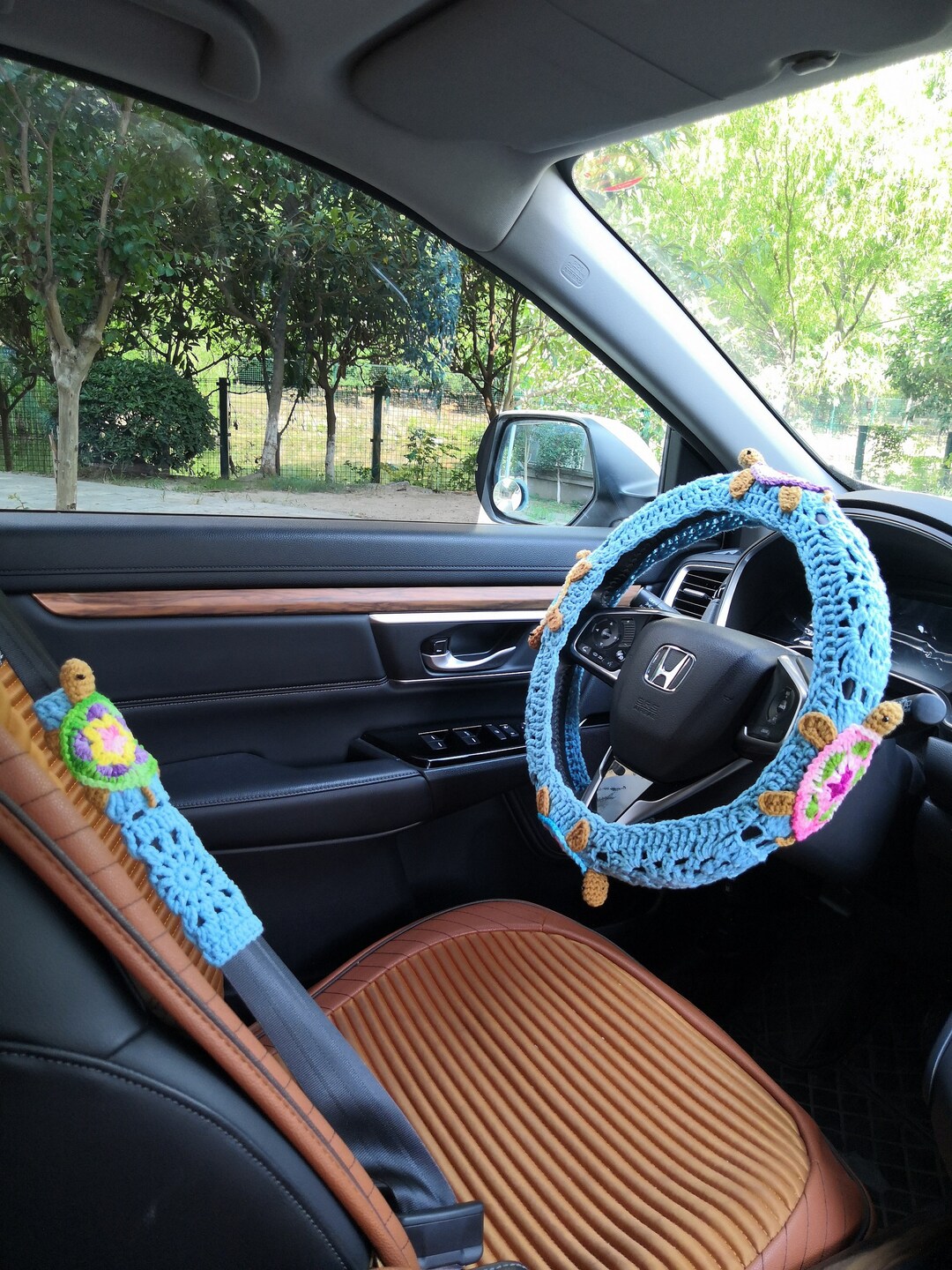 Car Steering Wheel Cover for Women,crochet Sea Turtle Steering Wheel