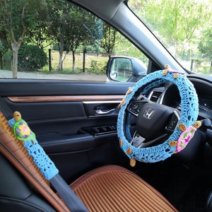 Car Steering Wheel Cover For Women,Crochet Sea Turtle Steering Wheel Cover,Crochet Animal Steer Wheel ,Cute Steer Wheel Cover ,Gift for her
