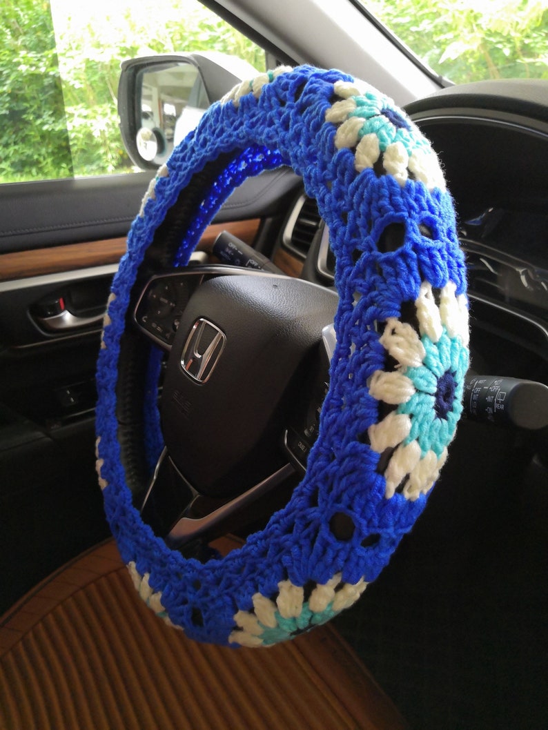 Evil Eye Steering Wheel Cover,Steer Wheel ,Crochet Steering Wheel Cover,Seat Belt Cover,Women car accessories,Steering Wheel Cover Crochet image 7