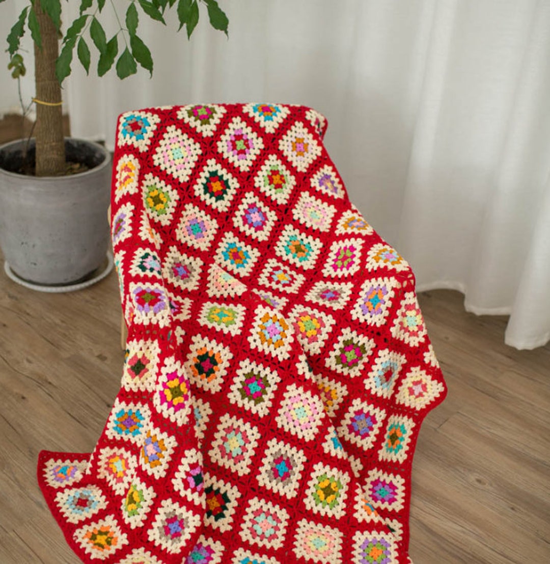 Large Blanket, Hand Crochet Blanketflower Patternsofa Blanket Shawl