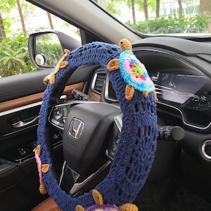 Car Steering Wheel Cover,Crochet 3D sea turtle Steering Wheel Cover For Women,sea turtle Seat Belt Cover,Cute Steering Wheel Cover,New Style
