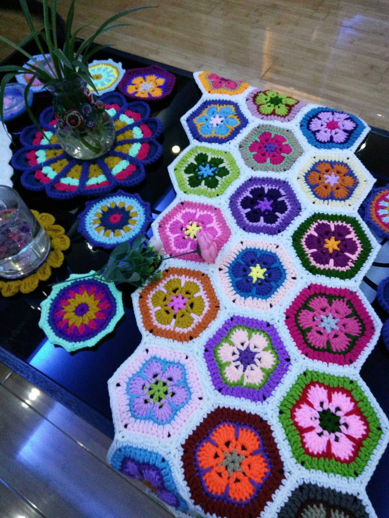 CROCHET TABLE Runnersunflower Table Runner Crochet Custom Etsy