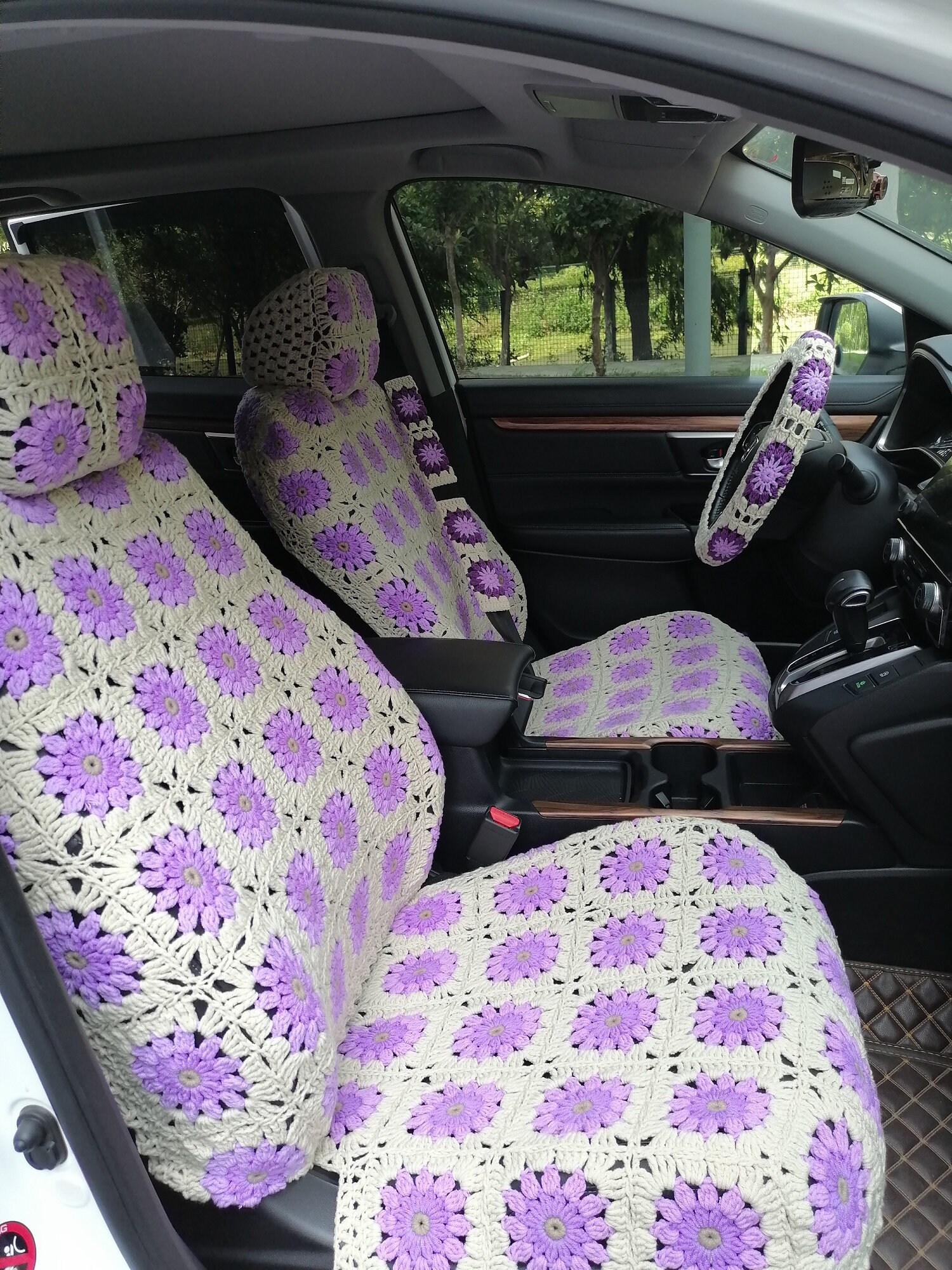 22 Pcs Galaxy Car Seat Covers,Purple Starry Galaxy Car