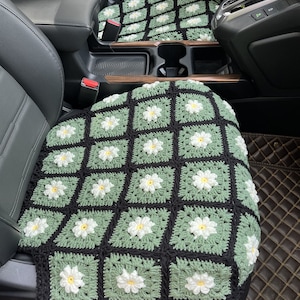 Daisy Seat Cover,Crochet Car Seat covers,Car Steering Wheel Cover Seat Covers Car Accessories,Car Interior Design,Crochet Granny Square