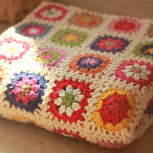 Crochet blanket, colorful blanket, handmade bedspread, crochet afghan throw, Crochet blanket, Handmade blanket,Granny Square blanket image 5