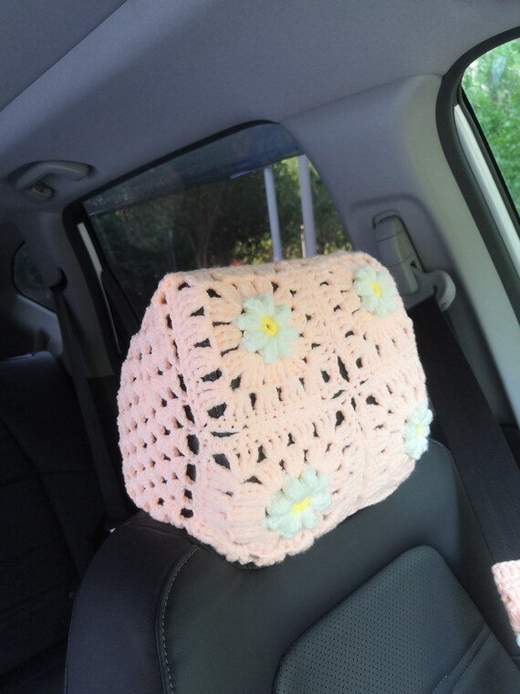 Crochet Car Headrest Cover,sunflower Car Headrest Covers,car Headrest