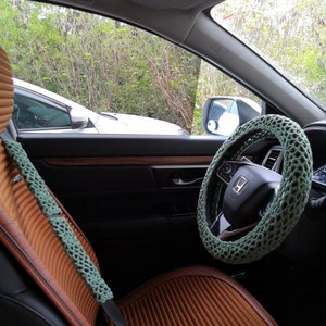 Car Steering Wheel Cover,Women Crochet Steering Wheel Cover,Cute Steering Wheel Cover,Boho Steering Wheel Cover Seat Belt Cover,Gift For Her