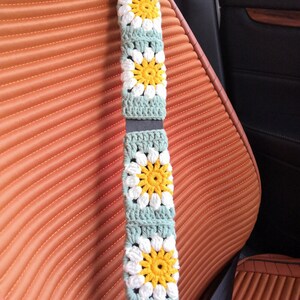 Steering Wheel Cover,Sunflower Steering Wheel Cover,Crochet Steering Wheel Cover,Steering Wheel Cover For Women,Cute Steering Wheel Cover D 2 belt cover