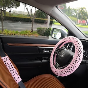 Steering Wheel Cover For Car,Crochet Steering Wheel Cover For Women,Cute Steering Wheel Cover,Boho Pink Steering Wheel Cover,Crochet Gift