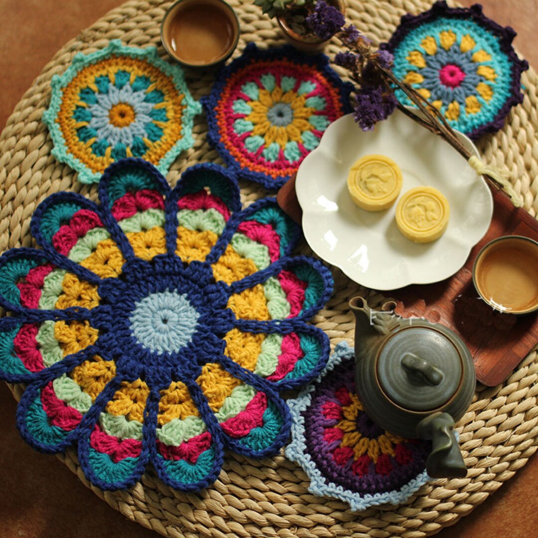 Retro Handmade Crochet Hot Plate Pattern Hot Plate Etsy
