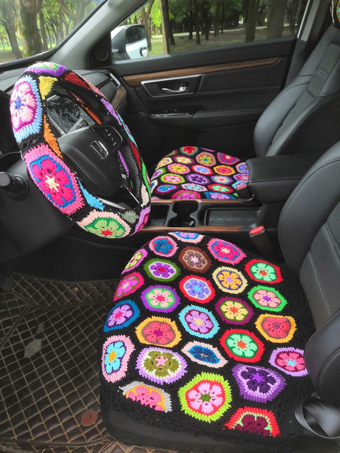 Car Seat Covers,crochet Galsang Flower Seat Cover,front Seat Cover Car