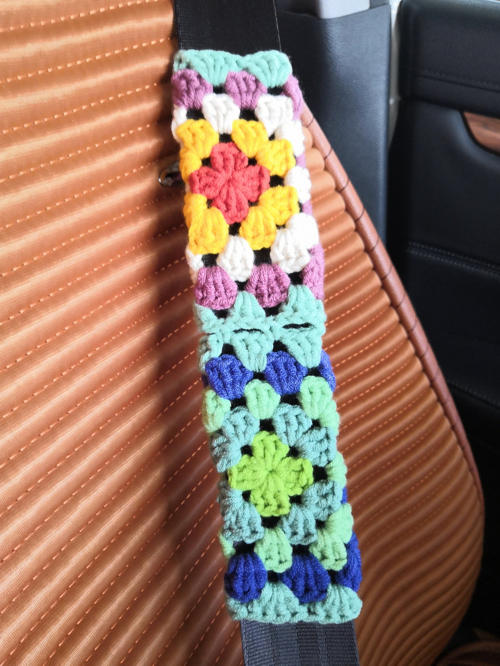Crochet Granny Square Steering Wheel Covergranny Square Etsy